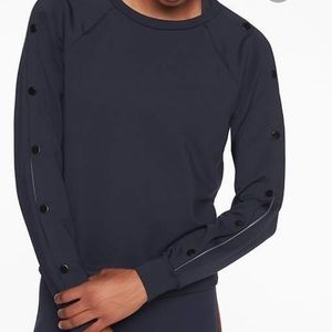 Athleta Snappy Sweatshirt Black Size XS